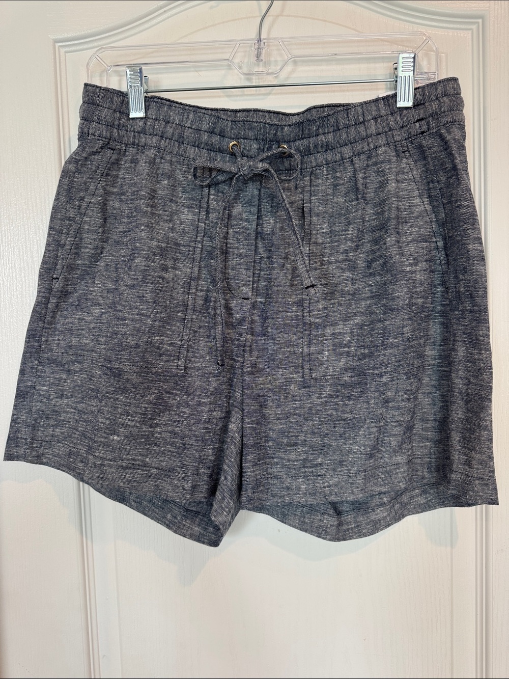 NWT - size XS - Ann Taylor Heather Navy Drawstring Linen Easy Shorts